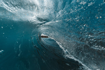 Incredible inside view of the wave. The perfect blue wave for surfing without people. one of the...