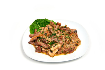 Pork salad with vegetables