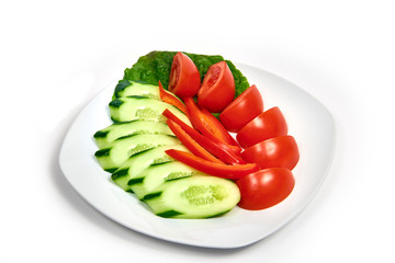 Vegetable mix. Serving dishes in a ca