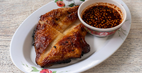 Thai Style Grilled Chicken with Spicy Dips 