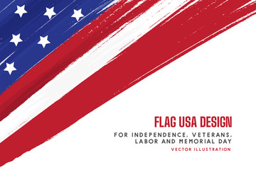 flag USA background design for independence, veterans, labor, memorial day background. vector illustration