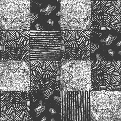 Monochrome Grunge Authentic Seamless Pattern