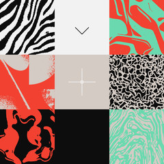 Grunge Revival Pattern Artwork Design Composition