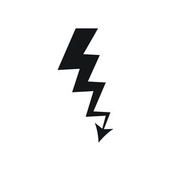 Lightning bolt icon design isolated on white background