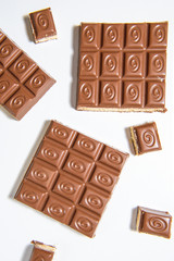 chocolate on white background