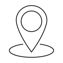 Location icon, map pointer symbol isolated on white background.  Vector web button