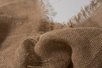 burlap white background