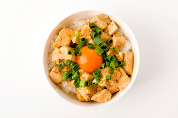 木綿豆腐の甘辛炒め丼