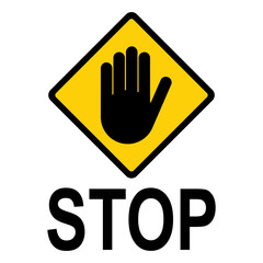 Stop sign, icon STOP forbidden vector. Warning symbol isolated on white background