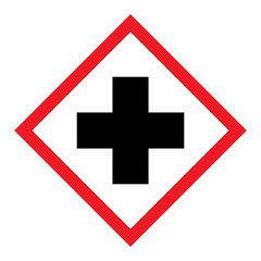 Obraz premium Hospital cross warning symbol, Medical health icon isolated on white background. Emergency design