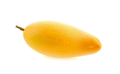 Ripe mango on white background