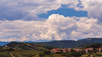 Stormy day in the vineyards of Brda, Slovenia