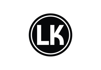 Initial Monogram Letter L  K Logo Design Vector Template. LK Letter Logo Design