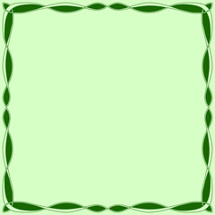 Square dark green celtic frame on a salad background.