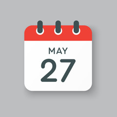 Calendar icon day 27 May. Days of the year.