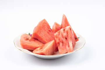 Fresh Watermelon on White background.