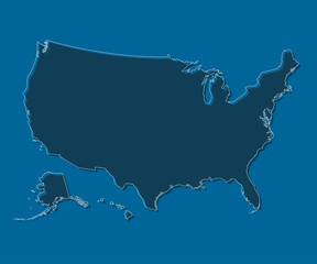 Vector creative map template country USA, America