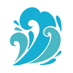 water waves ocean flat style icon