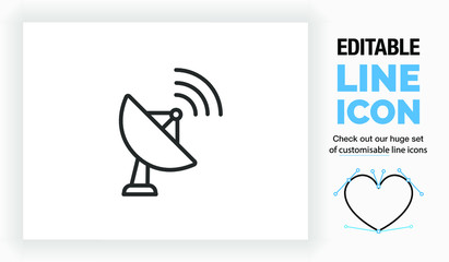 Editable line icon of a satellite dish. Check out my huge set of editable line icons! 