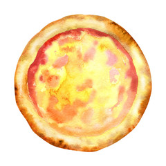 Watercolor italian pizza.