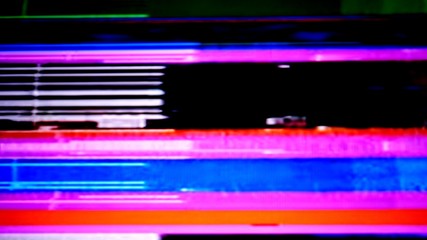 Lost signal VHS glitches and static noise color background with light TV and monitor static lines...
