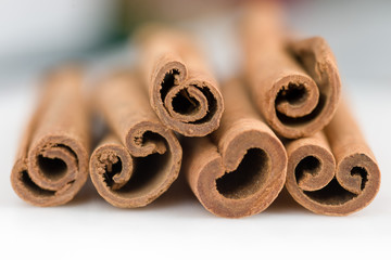 Cinnamon sticks isolated on white background