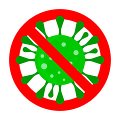 Prohibition covid-19 symbol, banned virus