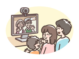 リモート帰省　ビデオ通話　テレビ通話など