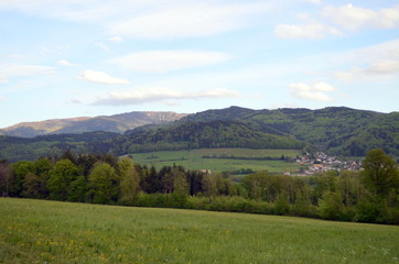 Blick vom Schönberg bei Freiburg auf den Schwarzwald im Frühling