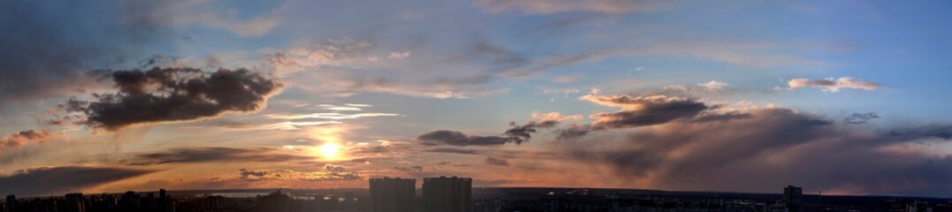 Time lapse clouds over the city