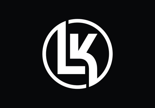 Elegant LK Logo Design in White on Black Background Minimalist Branding Solution