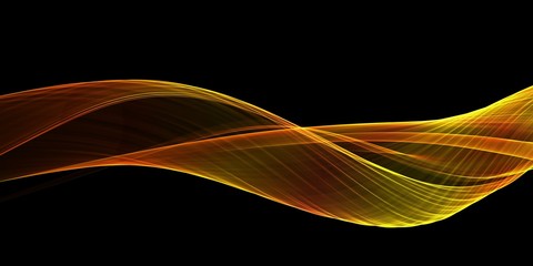 Abstract smooth color wave . Curve flow orange motion illustration