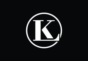 Initial Monogram Letter L  K Logo Design Vector Template. LK Letter Logo Design