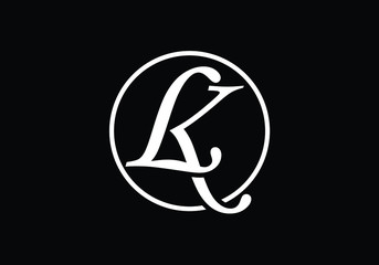 Initial Monogram Letter L  K Logo Design Vector Template. LK Letter Logo Design
