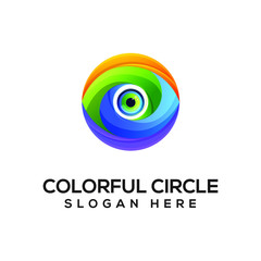 Colorful Eye abstract logo design