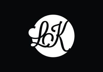 Initial Monogram Letter L  K Logo Design Vector Template. LK Letter Logo Design