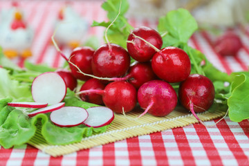 radish and salad