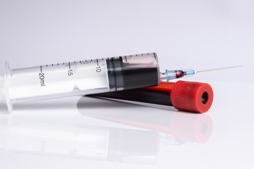 COVID 19 Coronavirus Infected blood sample in the sample tube.