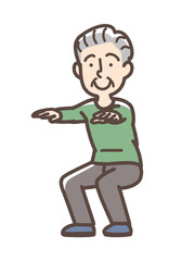 スクワット　男性　高齢者