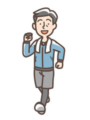 ジョギング　ウォーキング　中年男性