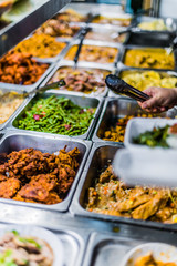 Food ingredients and dishes sold in a singapore restaurant