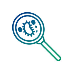 bacteria culture with magnifying glass line style
