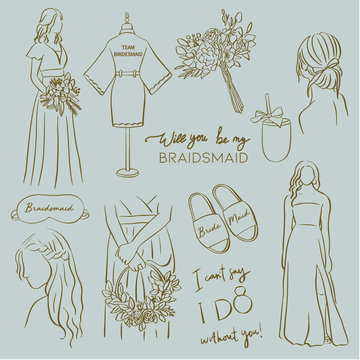 Back Bridesmaids: Over 274 Royalty-Free Licensable Stock Illustrations &  Drawings | Shutterstock
