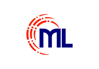 Initial Monogram Letter M L Logo Design Vector Template. ML Letter Logo Design