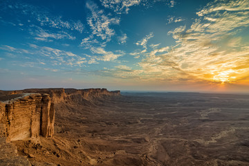 Edge of the World, a natural landmark and popular tourist destination near Riyadh -Saudi Arabia.
