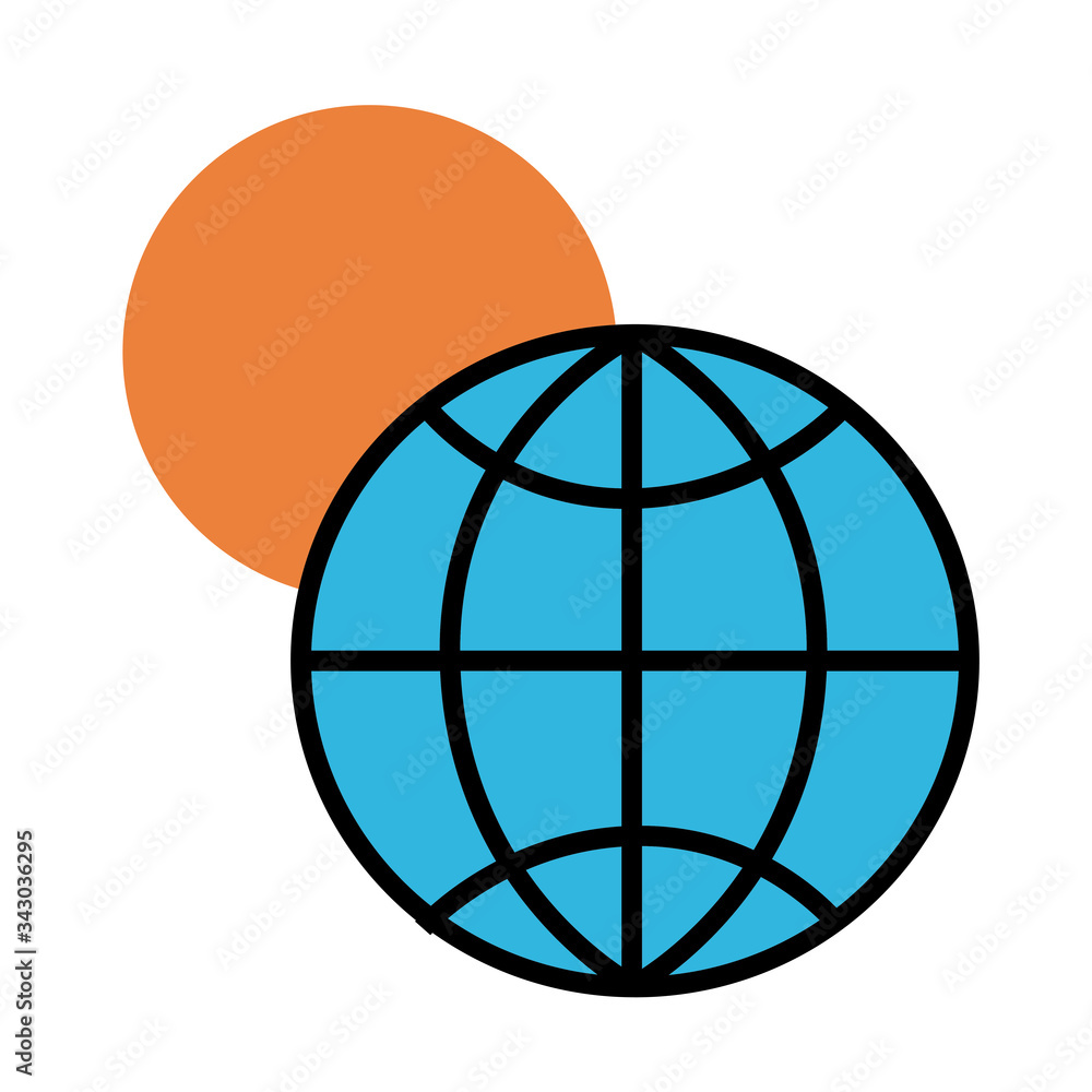 Poster sphere browser line and fill style icon