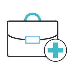 Obraz premium portfolio briefcase documents isolated icon