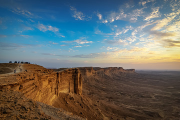 Edge of the World, a natural landmark and popular tourist destination near Riyadh -Saudi Arabia.