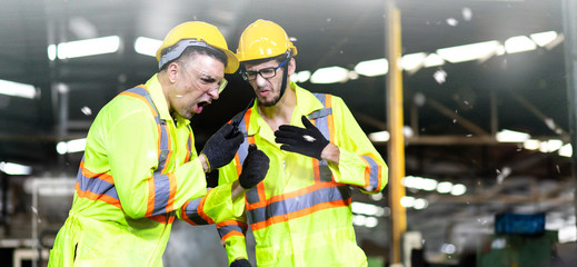 Engineers ask for help by walkie talkie in the event of a gas leak. Biohazard.