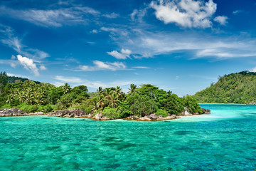 Overlook of Seychelles landscape, Mahe island